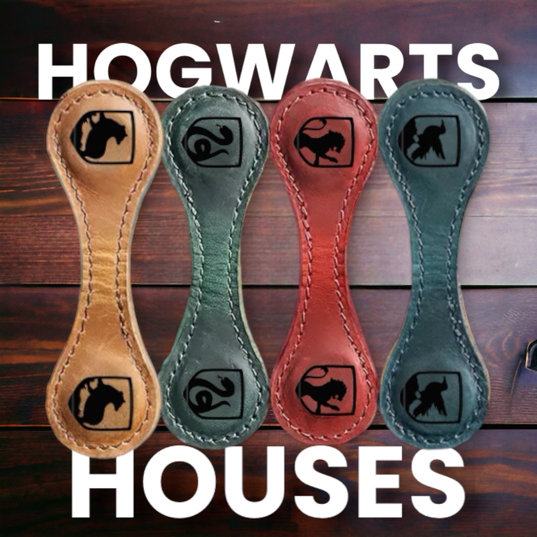 Magnetic Leather Hogwarts House Bookmarks - FountainDesignStudio