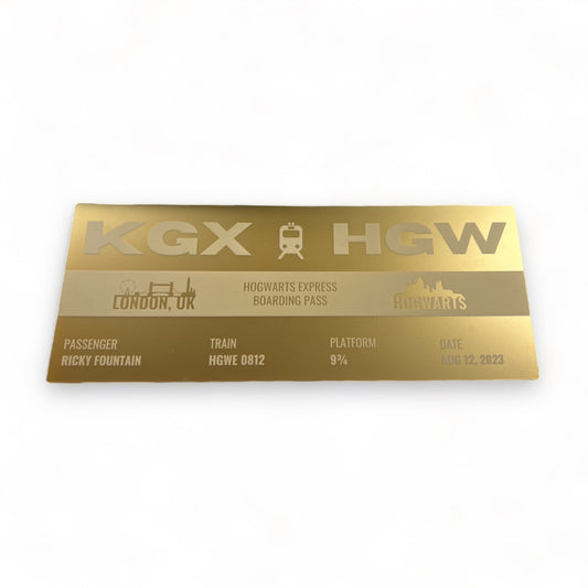 Luxury Golden Train Ticket - FountainDesignStudio