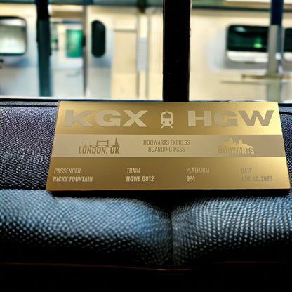 Luxury Golden Train Ticket - FountainDesignStudio