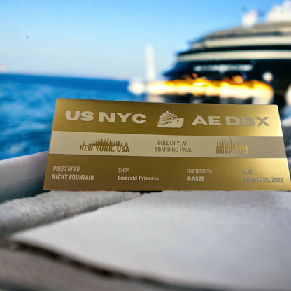 Luxury Golden Cruise Ticket - FountainDesignStudio