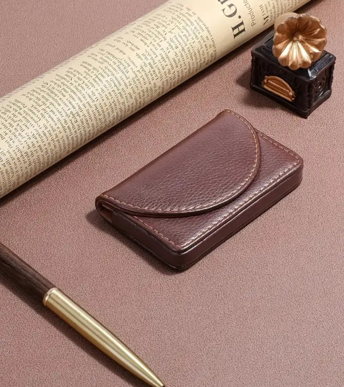 Leather Business Card Holder - FountainDesignStudio