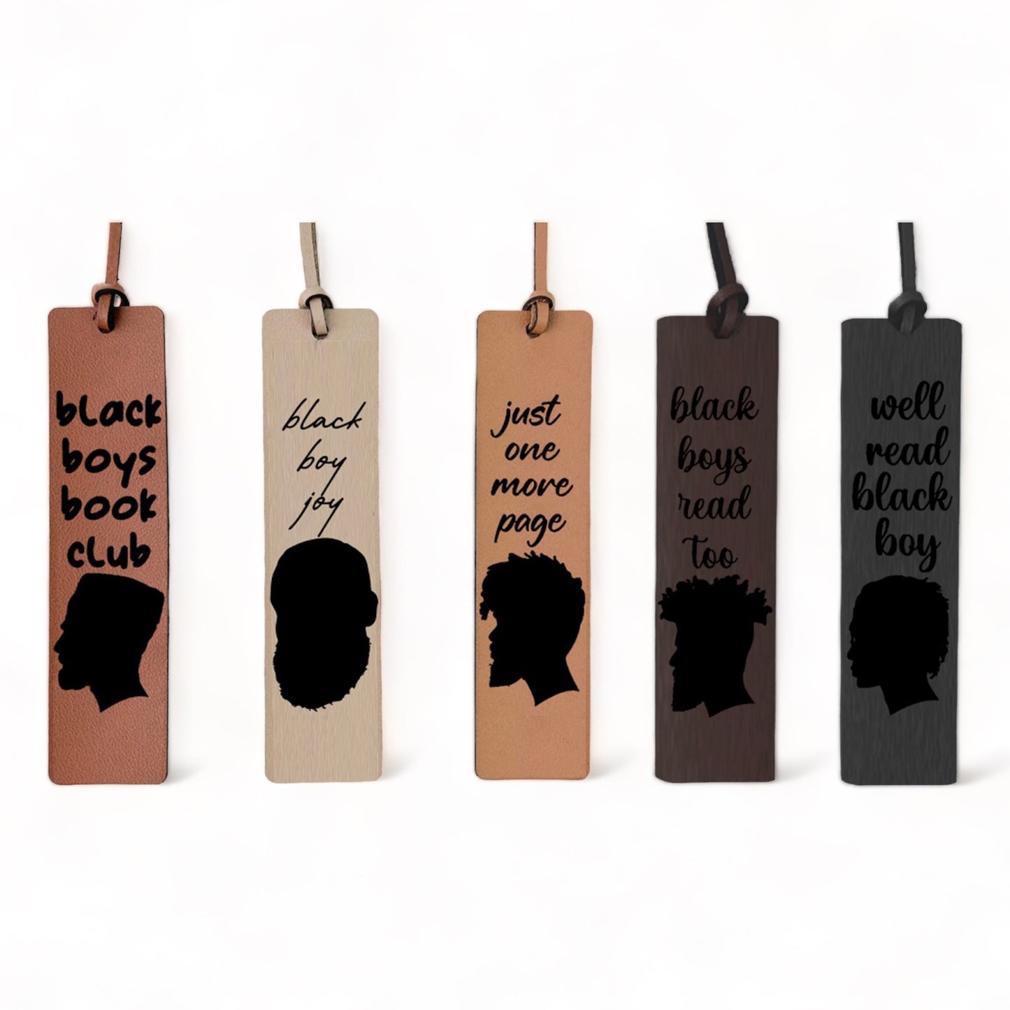 Black Boys | Leather Bookmarks - FountainDesignStudio