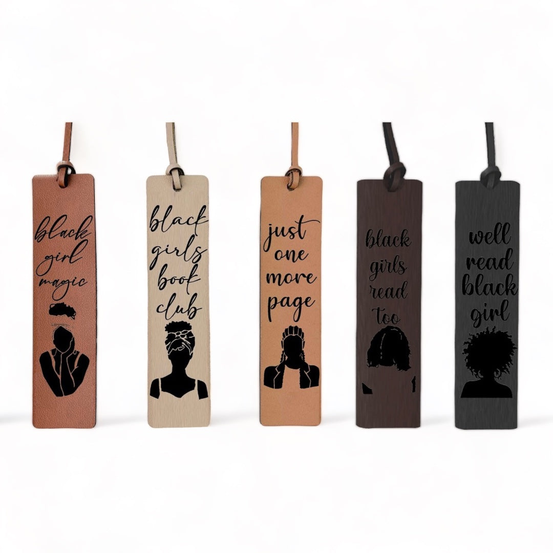 Black Girls | Leather Bookmarks - FountainDesignStudio