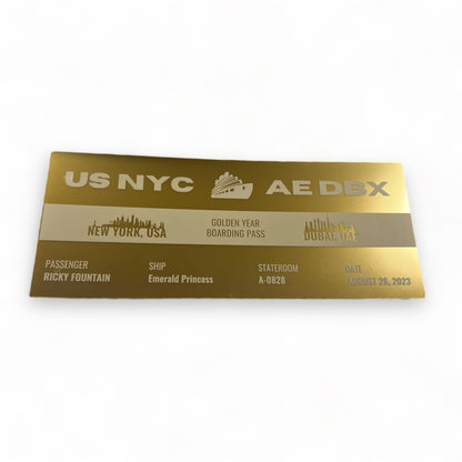 Luxury Golden Cruise Ticket - FountainDesignStudio