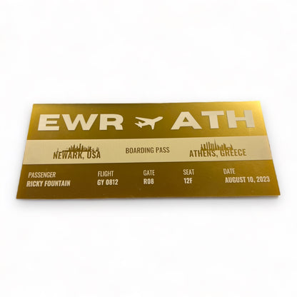 Luxury Golden Plane Ticket - FountainDesignStudio