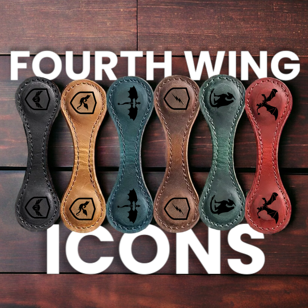 Magnetic Fourth Wing Leather Bookmarks - FountainDesignStudio