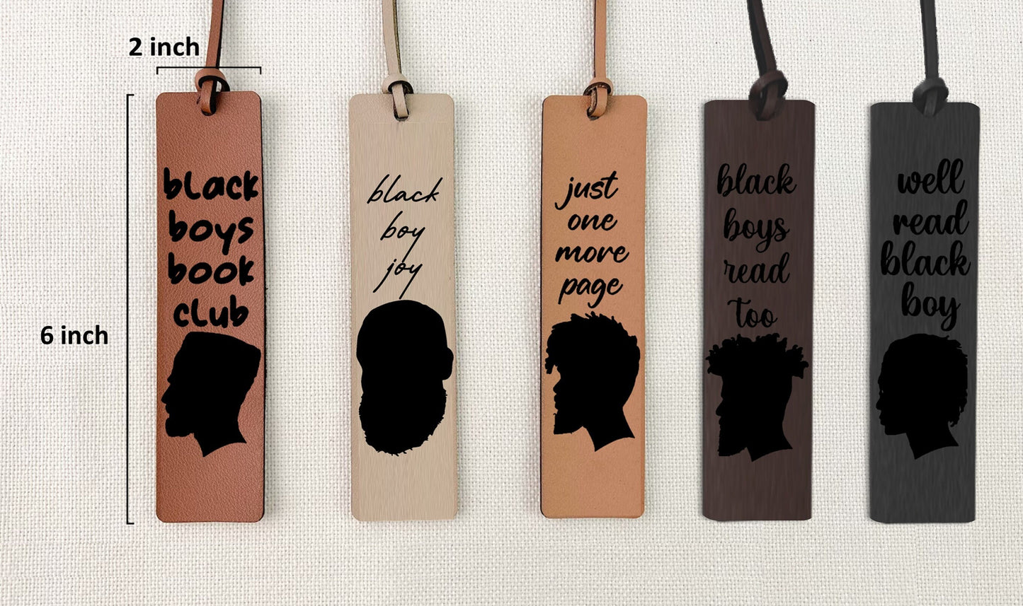 Black Boys | Leather Bookmarks - FountainDesignStudio