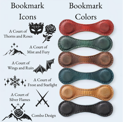 Magnetic ACOTAR Leather Bookmarks - FountainDesignStudio